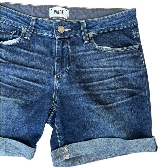 PAIGE GRANT SHORT WOMENS DENIM JEAN SHORTS SIZE 27 DARK WASH SUMMER CASUAL - Picture 4 of 7